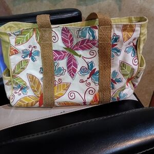 Heidi Dobrott Floral Canvas Tote Bag - Butterflies Multicolor Vibrant